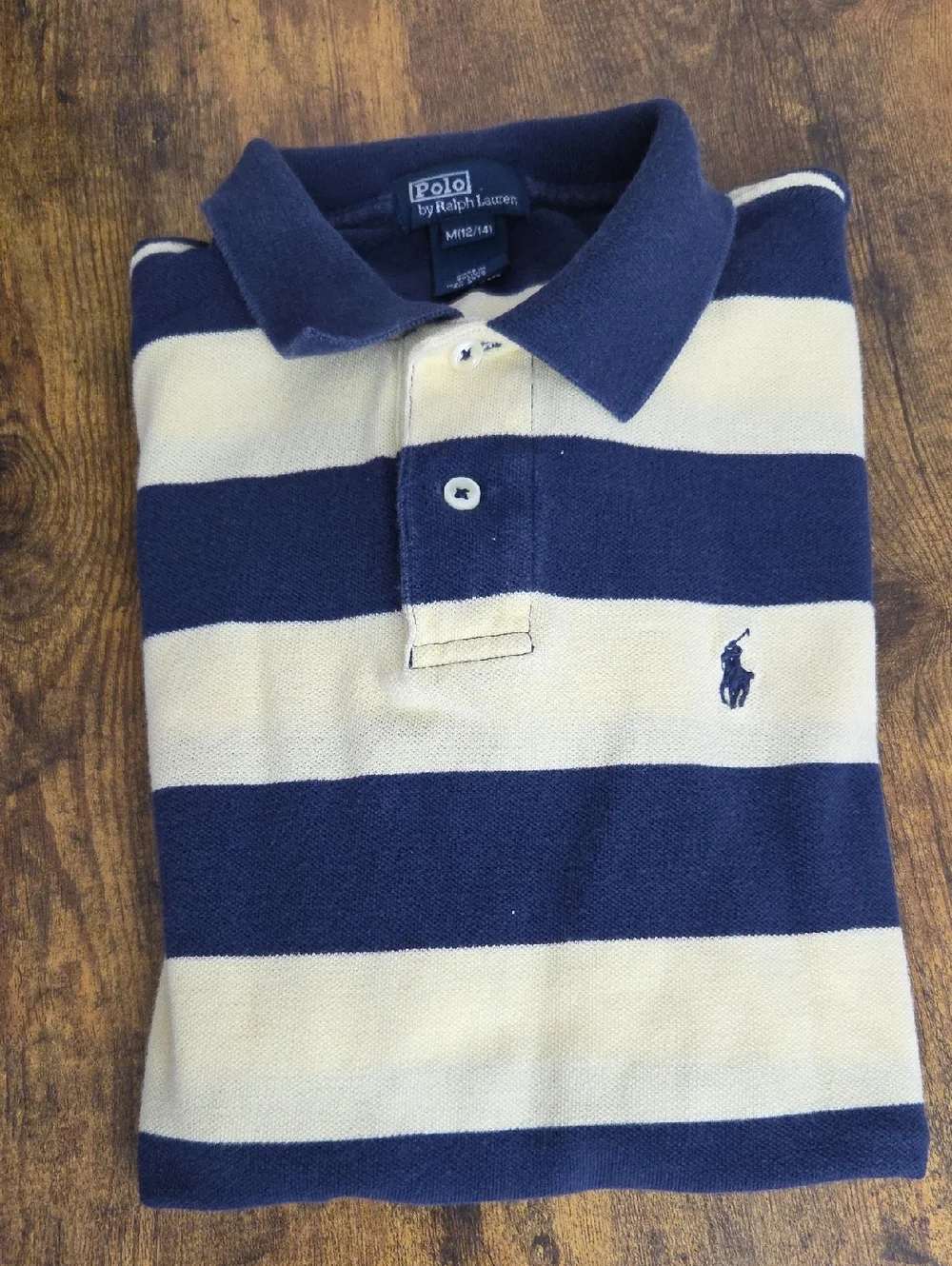 Ralph Lauren Polo Short Sleeve Striped Polo - Navy & Yellow